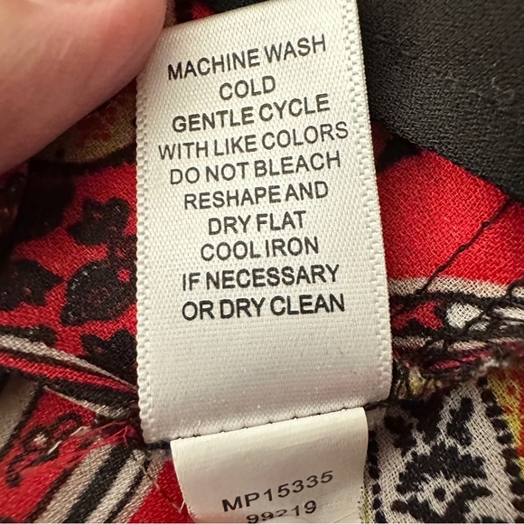 Melissa Paige Boho Peasant Tunic Top Red Paisley Print Long Sleeve Size M - Picture 15 of 16